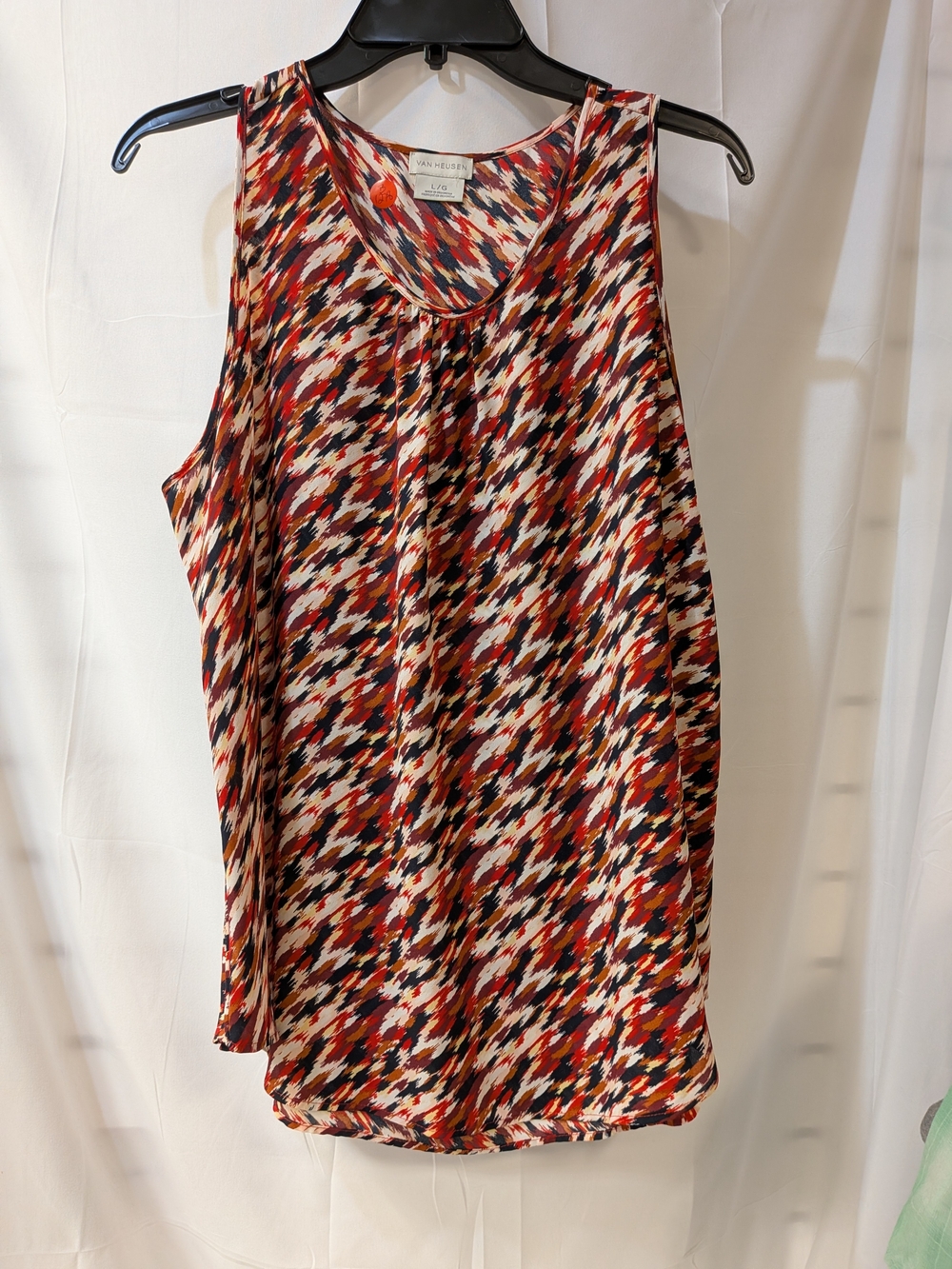 Van Heusen Red Navy Cream Abstract Sleeveless Camisole